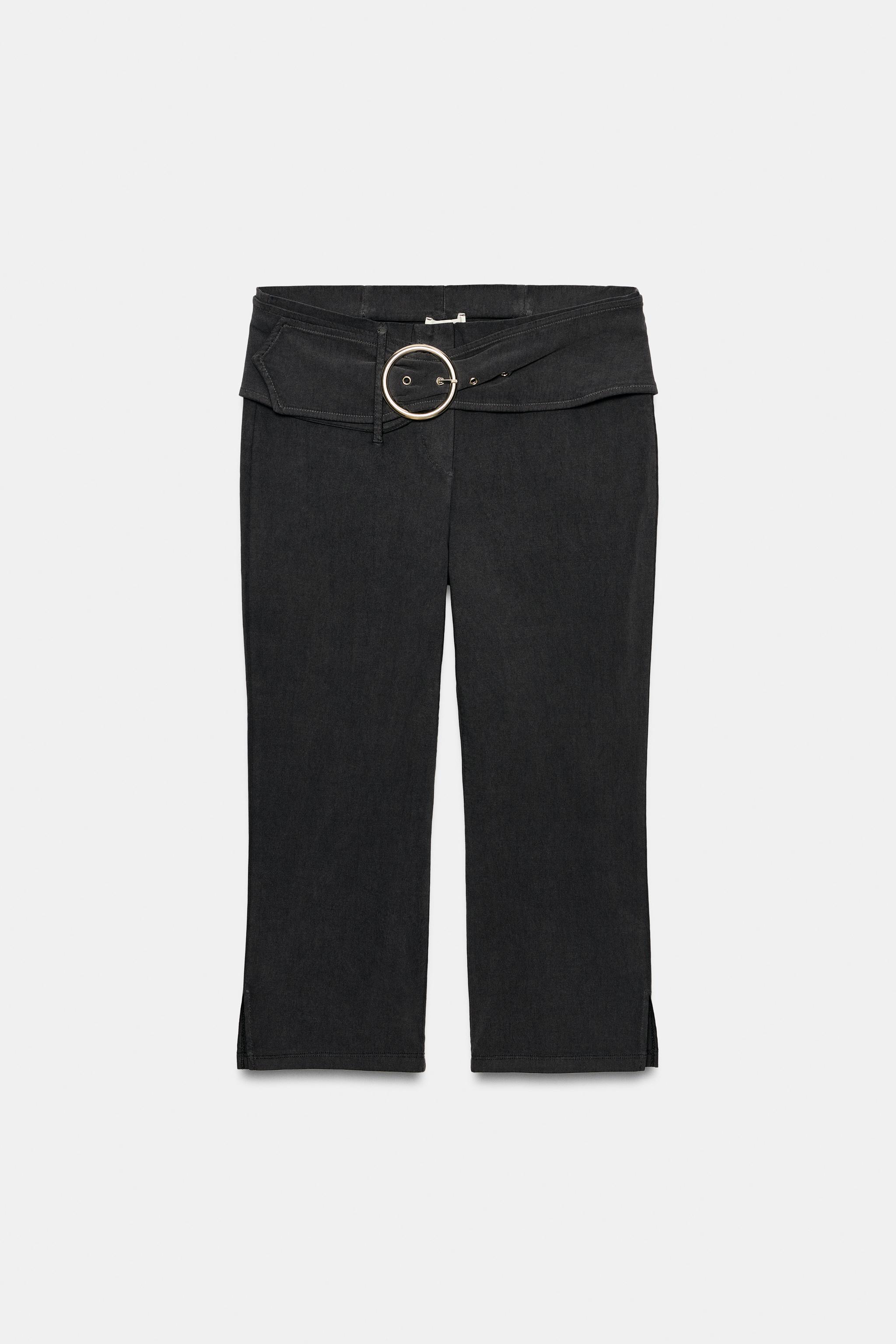 PANTALON CAPRI À CEINTURE